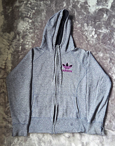Adidas grey full - zip, fleece