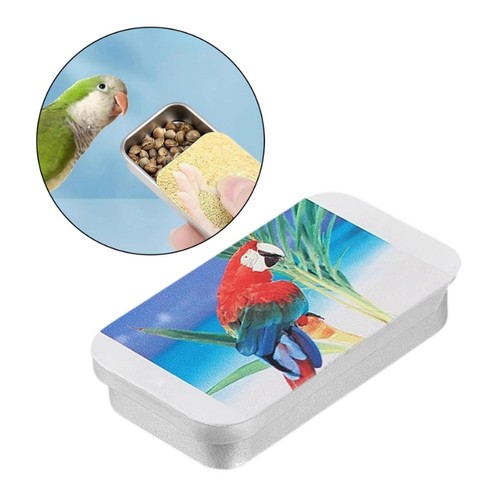 Iron slide top bird feeder - iron, box