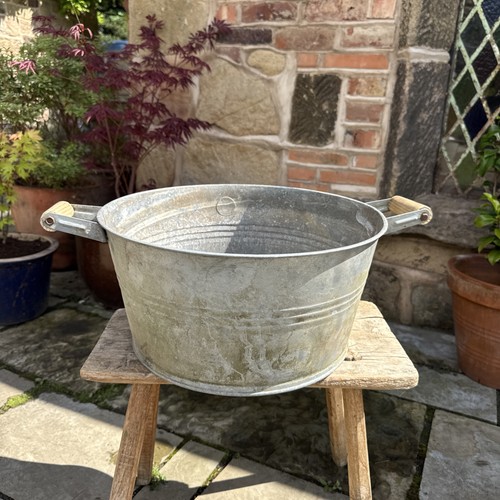 Vintage galvanised planter - vintage,