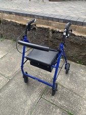 Drive R8-BL59 Blue Lightweight Rollator 4 Wheel Mobility Walker, Can Post