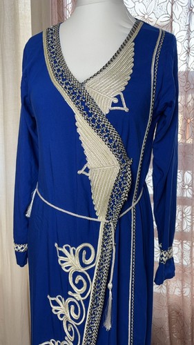 Blue moroccan kaftan dress - kaftan,