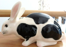 Wemyss Pottery Large Black and White Rabbit 
