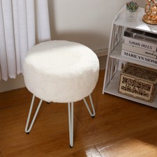 Plush Velvet Stool Metal