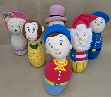 Vintage Noddy & Friends Bowling Pins Plush Beanies Set