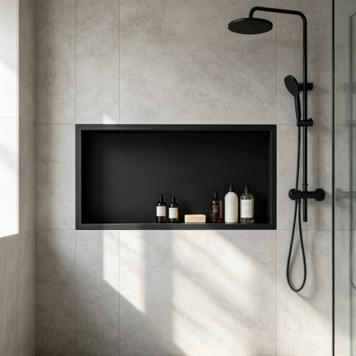 Black shower niche stainless - niche,