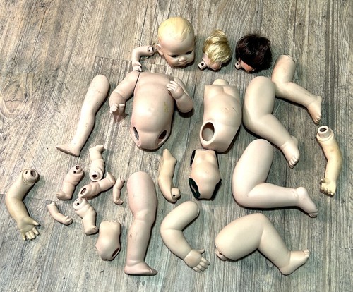 Porcelain vintage doll - porcelain, parts