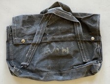 Vtg 1940s 50s British Army Issue Indigo Linen Holdall Tool Bag WW2