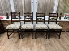 Set Of 4 Ercol Dining Chairs Old Colonial Ladder Backs Quality