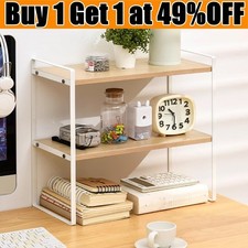 Shelves Desktop Bookshelf Organizer Rack Storage Shelf Metal Side Panel w/ Holes