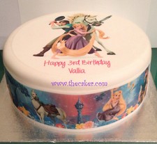 Tangled Rapunzel pre-cut Edible Icing Cake Topper or Ribbon 01