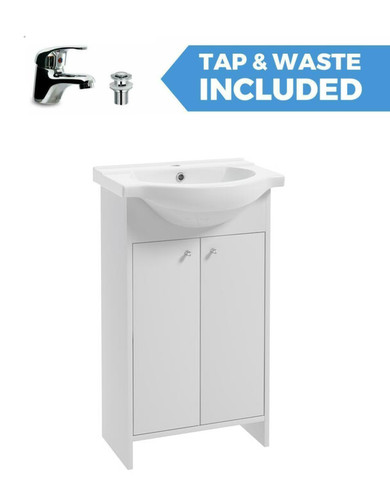 Bathroom white basin vanity - white,