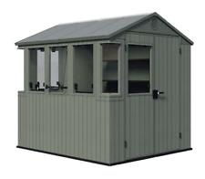 Keter NEW Darwin 6 X 8ft LARGE Potting Shed Green Storage Tool Bin Organiser