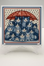 Delft Cat Art Tile - Beautiful
