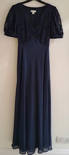 Monsoon lace and chiffon - chiffon, navy