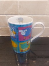 Vintage Dunoon SHEEP Stoneware Mug Baa Baas by Jane Brookshaw  Scotland Blue Y2K