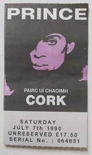 PRINCE NUDE TOUR CORK IRELAND ORIGINAL 1990 TICKET