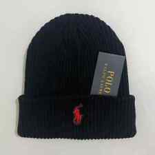 Genuine Polo Ralph Lauren Ribbed Knit Brushed Wool Beanie Hat Classic Warm Caps
