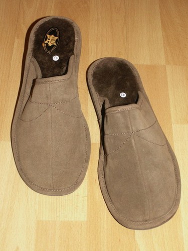 Mens slippers slip - slip, leather