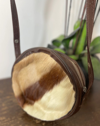 Vintage round circle leather - round,