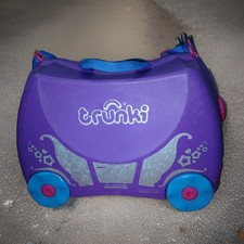 Trunki Kids Ride-On Suitcase Pull-Along, W Strap & Key, Purple/Pink, Hand Lugage