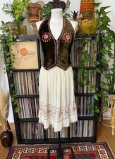 Vintage 1970s Cream Cheesecloth Skirt 