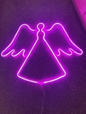 Pink Glow Angel Neon Wall