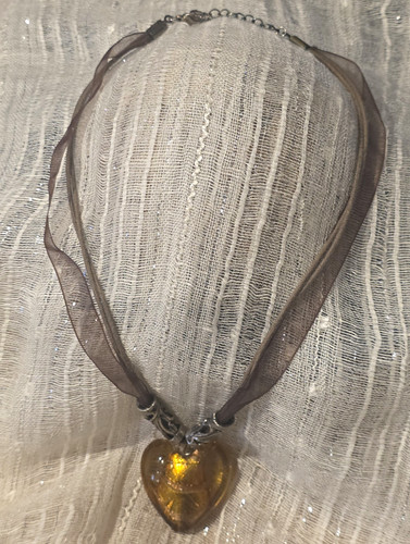 Amber murano style - style, heart