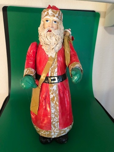 Vintage paper mache santa with - santa,