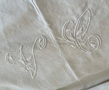 Antique French linen sheet