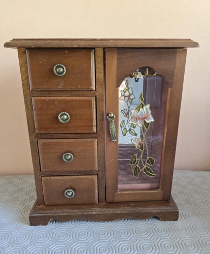 Vintage wooden jewellery box - wooden,