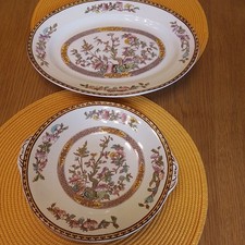 2 X Vintage Washington Indian Tree Designs 1 X Oval Platter and 1 X Cake Plate 