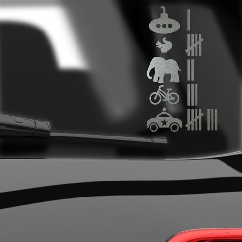 Car decal sticker firing - car, list