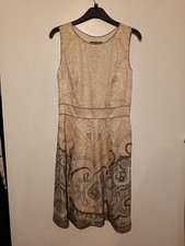 Laura Ashley 100% Silk Midi Dress – Size 12 – Ivory/Rose Pink Paisley