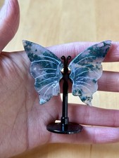 Moss Agate Crystal Butterfly