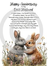 NEW Happy Anniversary To My Dear Husband A5 Card Love Wedding Anniversary