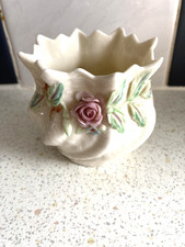 Belleek Fina China Posy Flower Pot with  Flowers , 3” x 3” 6th mark