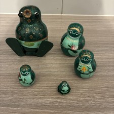 Christmas Russian doll frogs Animals Wooden Toy nestling stacking 