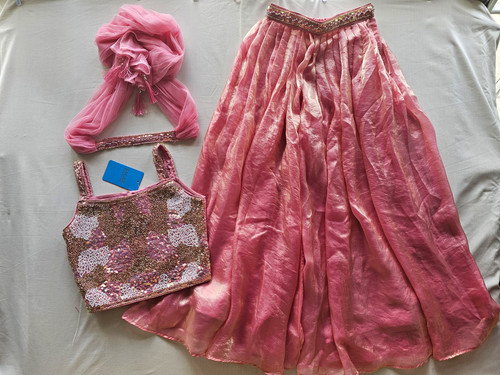 Pink organza embellished - pink,