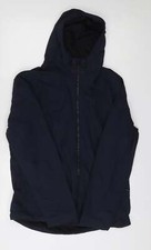 Womens Blue Anorak Coat Size M Zip