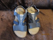 PAVERS  LADIES SIZE 5  WALKING   SANDALS   NAVY WHITE   FLAT SLIP ON NEW