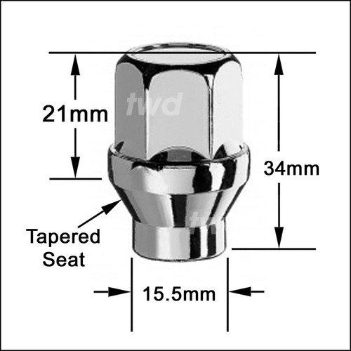 Extra long alloy wheel - long, nut