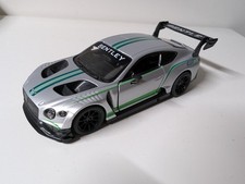 Kinsmart Bentley Continental GT3 KT5417 Scale 1/38 1:38 Silver Green Model Car
