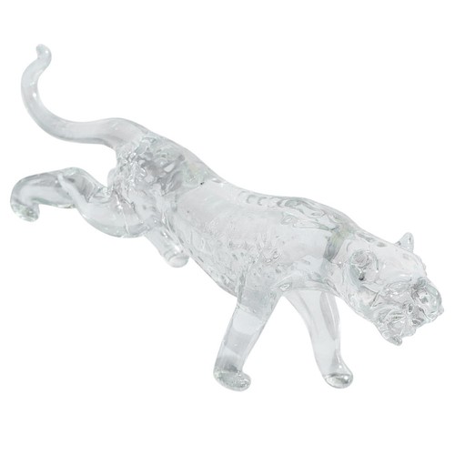 Crystal leopard statue decor - crystal,