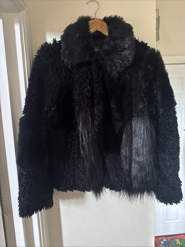 Womens blk faux fur - faux,