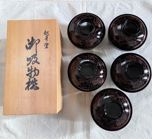 Echizen lacquer rice bowls - lacquer,