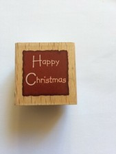 Whispers 'Happy Christmas' rubber stamp 3x3cm