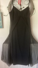 Dorothy Perkins Black Evening Gown With Sheer Material Over The Top Size 12