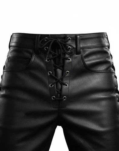 Mens black leather - pants, jeans