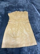 Zara faux leather strapless - leather,