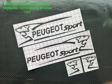 Peugeot Side Skirt Gloss Vinyl Car Decals Stickers x2 Black Carbon Fibre 6D